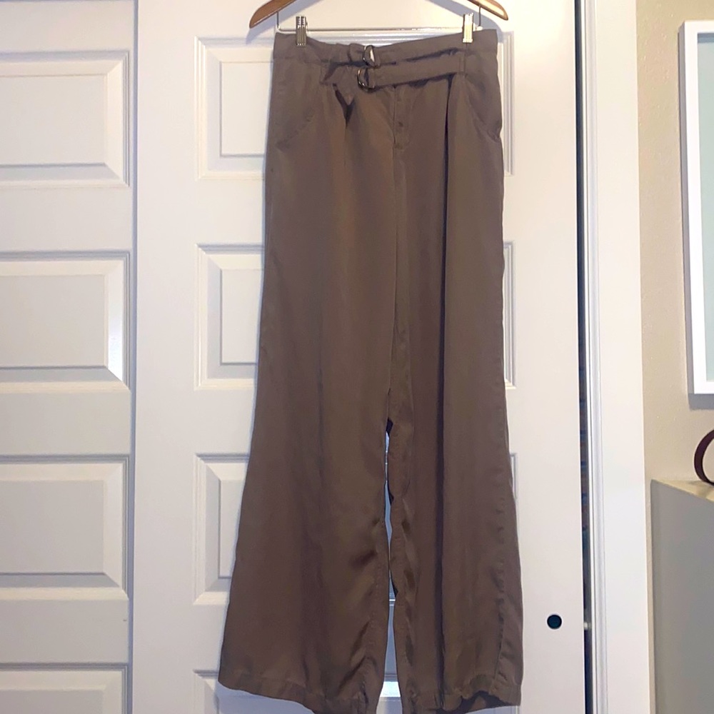 Free people, urban outfitters, double belted, wide, leg, trouser pants